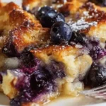 Delicious blueberry lemon French toast casserole baked overnight for a perfect breakfast.
