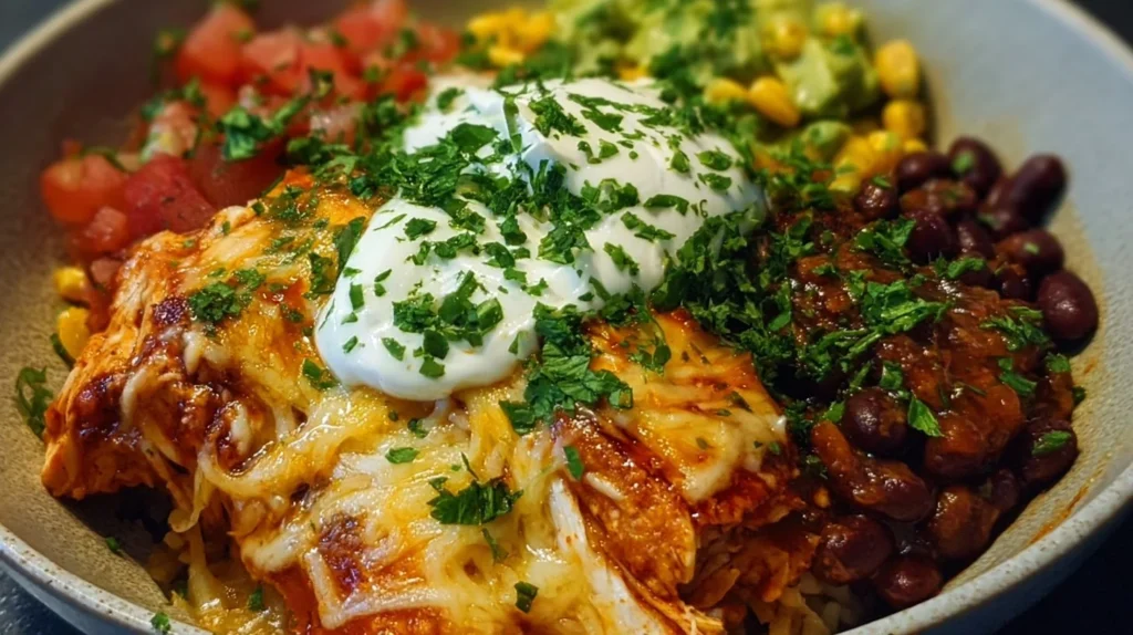 Healthy Chicken Enchilada Meal Prep Bowls for easy weeknight dinners