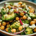 Chickpea Feta Avocado Salad