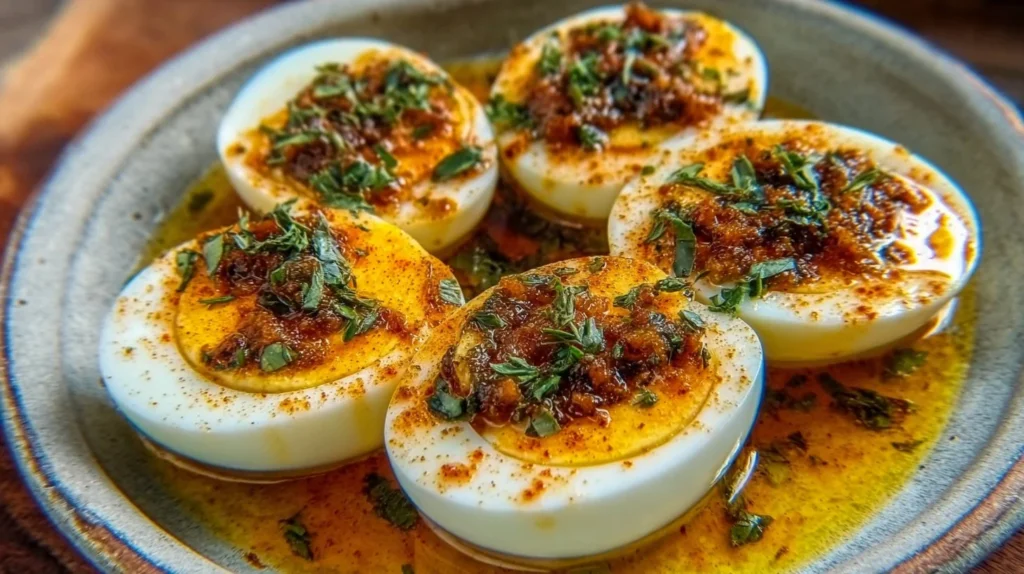 Delicious Cajun boiled eggs recipe from TikTok