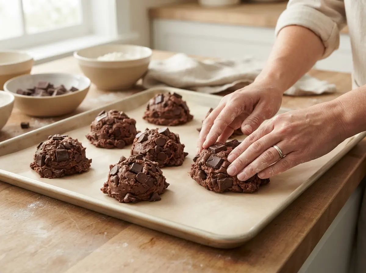 Shaping thick Crave Rockstar cookie dough