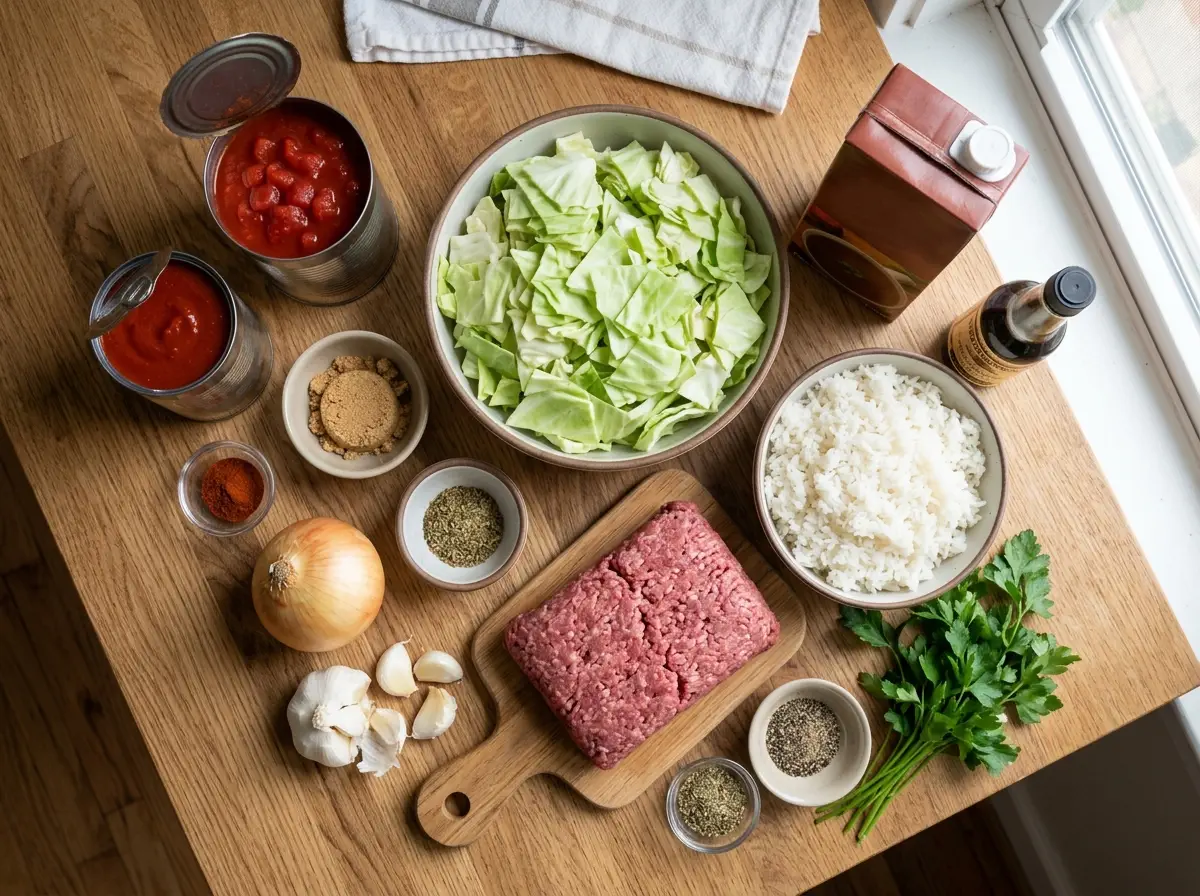 Slow Cooker Cabbage Roll Soup Ingredients
